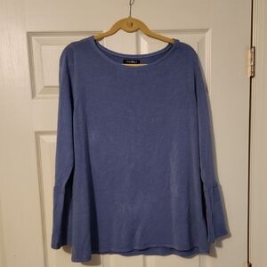 Roz & Ali Knit Blue Long Sleeve Top Plys 2x Nwot